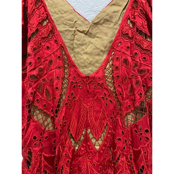 Free People Party Red Mini Cut out Dress Size XS NWT Glam - Picture 5 of 9